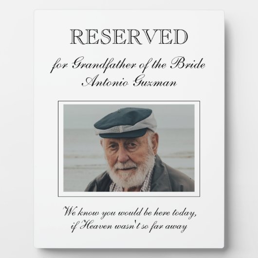 新婦指定席記念館のおじいさん フォトプラーク (正面)