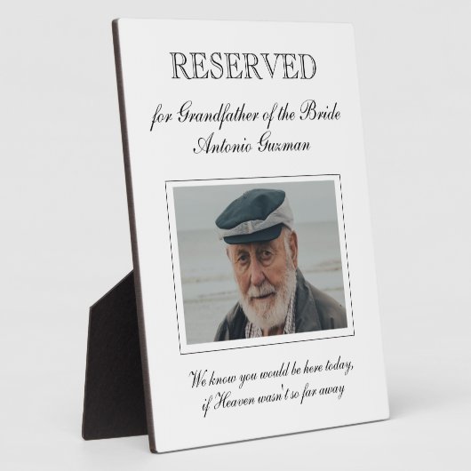 新婦指定席記念館のおじいさん フォトプラーク (側面)