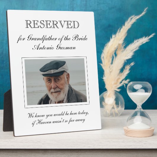 新婦指定席記念館のおじいさん フォトプラーク (側面)