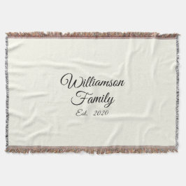 新婦新婦の姓、年、番号をカスタマイズ アイボリー スローブランケット