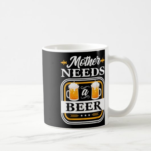新婦新郎と一緒にお酒を飲みたい母親 ビール コーヒーマグカップ (右)