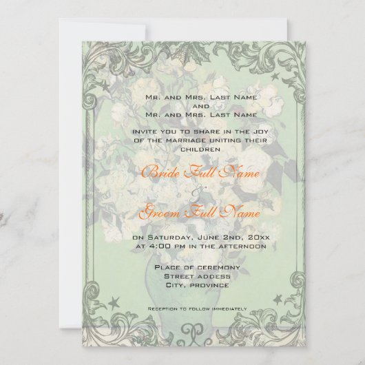 新婦新郎の両親からの結婚招待状 招待状 (正面)