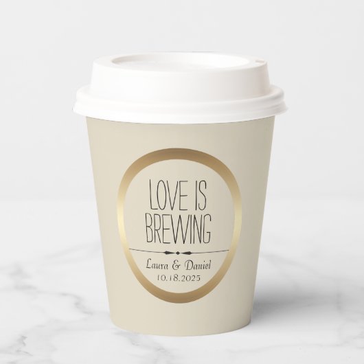 新婦新郎の名入れコーヒー 紙コップ (正面)