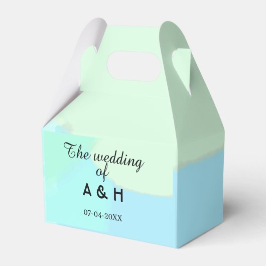 新婦新郎の名前のイニシャルと日付 フェイバーボックス (正面サイド)