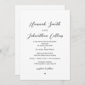 新婦新郎の教会式、両親も招待される 招待状 (正面/裏面)