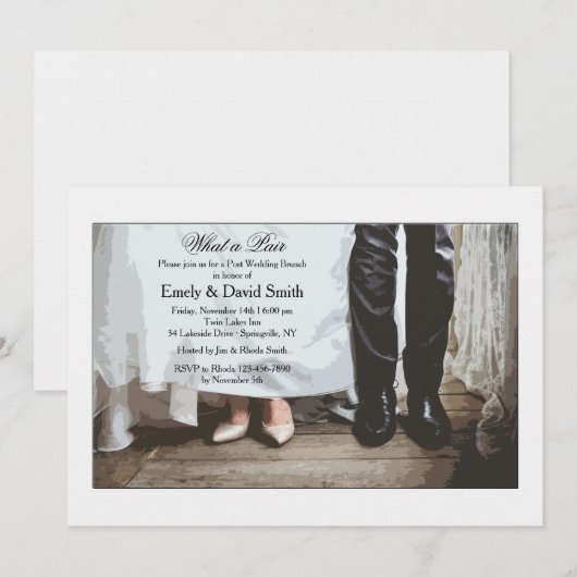 新婦新郎の靴 招待状 (正面/裏面)