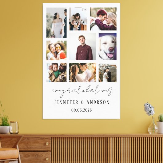 新婦新郎への素敵なプレゼントに最適な9枚の写真 キャンバスプリント (インサイチュ (リビング))