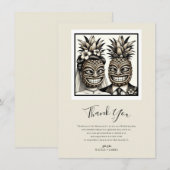 新婦新郎アロハパイナップルチキサンキュ 招待状 (正面/裏面)