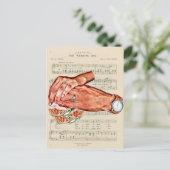 新婦新郎カップルのアート・マンとウーマン ポストカード (スタンド正面)