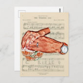 新婦新郎カップルのアート・マンとウーマン ポストカード (正面/裏面)