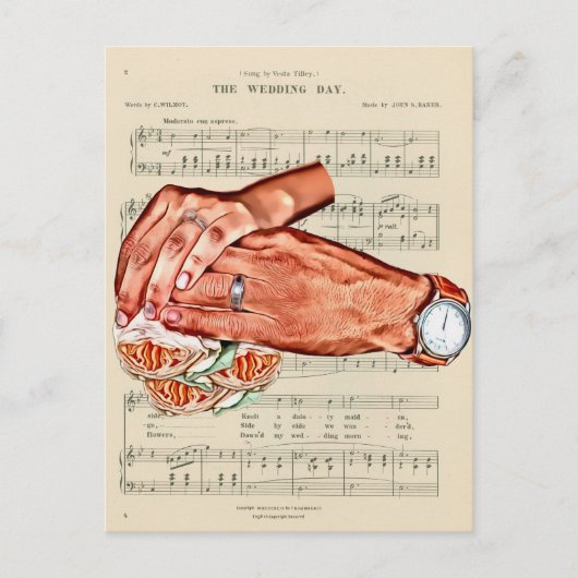 新婦新郎カップルのアート・マンとウーマン ポストカード (正面)