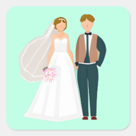 新婦新郎 ティール スクエアシール