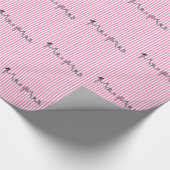新婦新郎 ピンクのストライプ 現代的 ラッピングペーパー (コーナー)