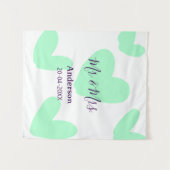 新婦新郎 姓 日付 年 結婚記念品 タペストリー (正面(横))