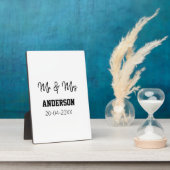 新婦新郎 姓 日付 年 結婚 記念品 フォトプラーク (側面)