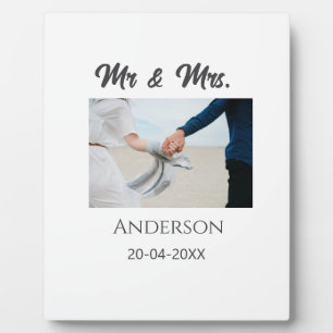 新婦新郎 姓 結婚式の日付 年 結婚記念品 御礼 フォトプラーク