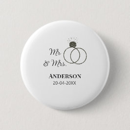 新婦新郎 姓 結婚式の日付 年 結婚記念品 御礼 缶バッジ