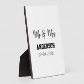 新婦新郎 家族名 日付 年 結婚 記念品 フォトプラーク (側面)