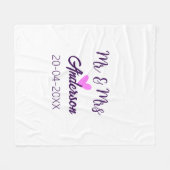 新婦新郎 家族名 日付 年 結婚 記念品 フリースブランケット (正面(横))