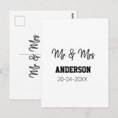 新婦新郎 家族名 日付 年 結婚 記念品 ポストカード (正面/裏面)