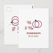 新婦新郎 家族名 日付 年 結婚 記念品 ポストカード (正面/裏面)