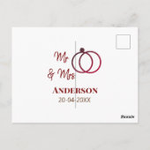 新婦新郎 家族名 日付 年 結婚 記念品 ポストカード (裏面)