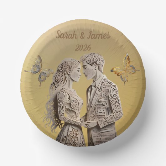 新婦新郎 結婚祝いギフト ペーパーボウル (正面)