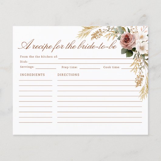 新婦素朴フローラレシピカード (正面)