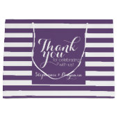 新婦結婚と新郎の名前を付けてありがとう ラージペーパーバッグ (正面)