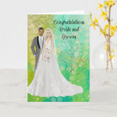 新婦結婚に対するお祝い カード (黄色い花)