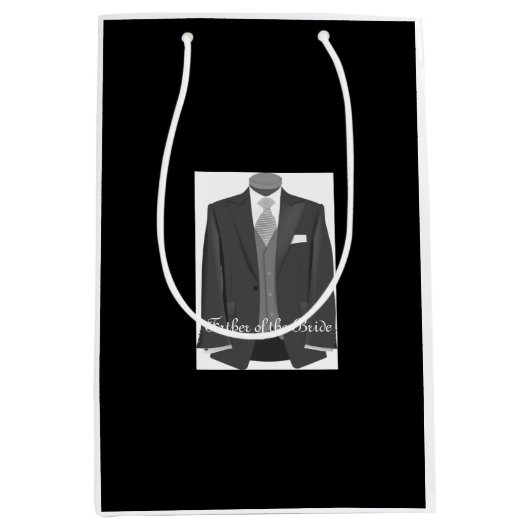 新婦結婚ブラック抱き枕の父 ミディアムペーパーバッグ (正面)