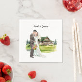 新婦結婚付きゴルフ スタンダードカクテルナプキン (インサイチュ)