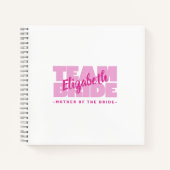 新婦結婚名のチームの母レトロピンク ノートブック (正面)