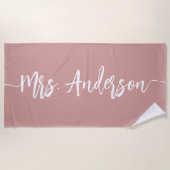 新婦 新姓 結婚式 ハネムーン ビーチタオル (正面)