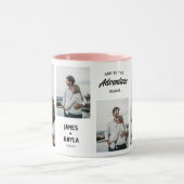 新婦 新郎の記念品 結婚式のゲスト 4枚の写真 マグカップ (中央)