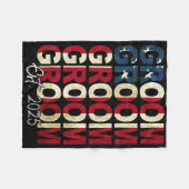 新婦 新郎 予想2025 米国旗 結婚したカップル フリースブランケット (正面(横))