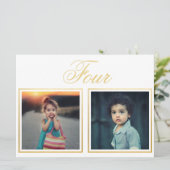 新婦 新郎 年齢 エレガント 上品 ゴールド テーブル ナンバー 招待状 (スタンド正面)