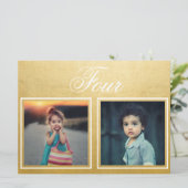 新婦 新郎 年齢 エレガント 上品 ゴールド テーブル ナンバー 招待状 (スタンド正面)