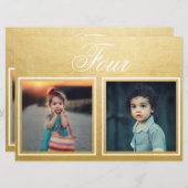 新婦 新郎 年齢 エレガント 上品 ゴールド テーブル ナンバー 招待状 (正面/裏面)