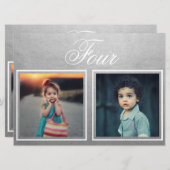 新婦 新郎 年齢 エレガント 上品 シルバー テーブル ナンバー 招待状 (正面/裏面)