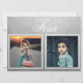 新婦 新郎 年齢 エレガント 上品 シルバー テーブル ナンバー 招待状 (裏面)