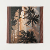 新婦 新郎 結婚 熱帯の夕焼け オーダーメイド タペストリー (正面(横))