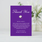 新婦 新郎 綿 紫 ぶどう エレガント ウェディング サンキューカード (スタンド正面)