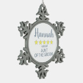 新婦・結婚式 5つ星 新郎の叔母 スノーフレークピューターオーナメント (左)