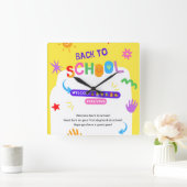 新学年の子ども用校時計 スクエア壁時計 (ホーム)