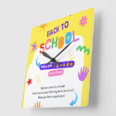 新学年の子ども用校時計 スクエア壁時計 (傾斜)