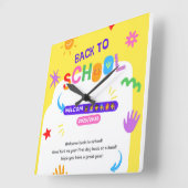 新学年の子ども用校時計 スクエア壁時計 (傾斜)