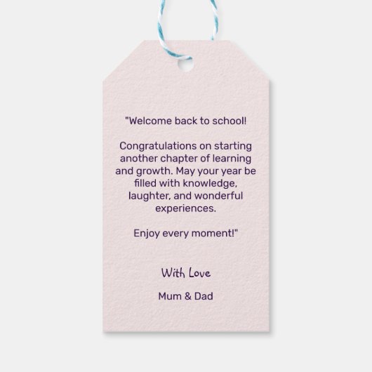 新学年、新しい冒険 ギフトタグ (裏面)