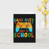 新学期おもしろいゲームオーバー先生学生キッド カード (黄色い花)
