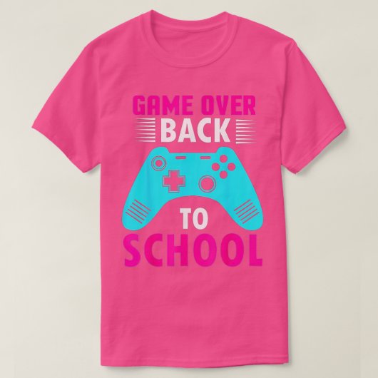 新学期おもしろいゲームオーバー先生学生コン Tシャツ (デザイン正面)